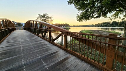 wooden bridge in the morning