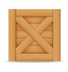wooden box for the delivery and transportation of goods made of wood cartoon stock vector illustration