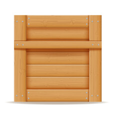 wooden box for the delivery and transportation of goods made of wood cartoon stock vector illustration