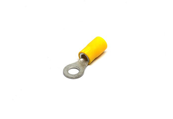 Insulated Ring Terminals or screw mounting wires isolated on white