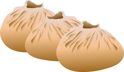 Salapao steam bun illustration chinese food