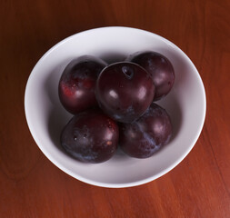 fruit plum in plate