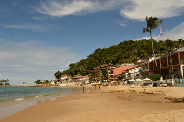 The perfect beaches on the paradise island of Morro do Sao Paolo in Brazil