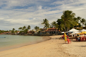 The perfect beaches on the paradise island of Morro do Sao Paolo in Brazil