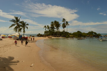 The perfect beaches on the paradise island of Morro do Sao Paolo in Brazil