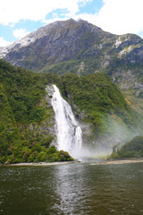Milford Sound - fiord in the south west of New Zealand's South Island within Fiordland National Park, Marine Reserve, and the Te Wahipounamu World Heritage site.
