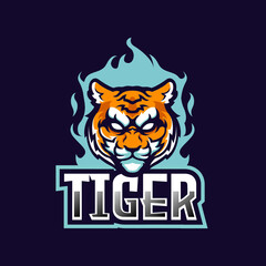 Strong Tiger e-sport team logo mascot design