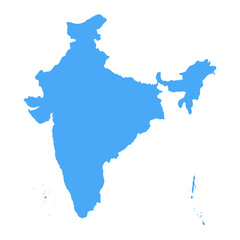 India Map - Vector Solid Contour