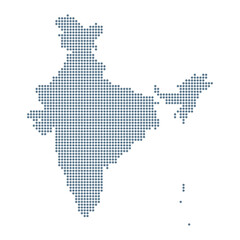 Obraz premium India Map - Vector Pixel Solid Contour