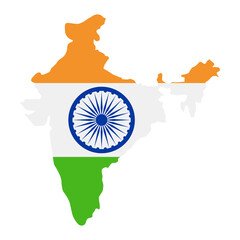 India Map Flag Fill Background - Vector illustation