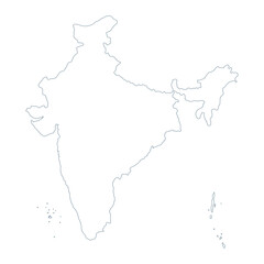 Obraz premium India Map - Vector Contour illustration