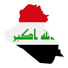 Iraq Map Flag Fill Background - Vector illustation