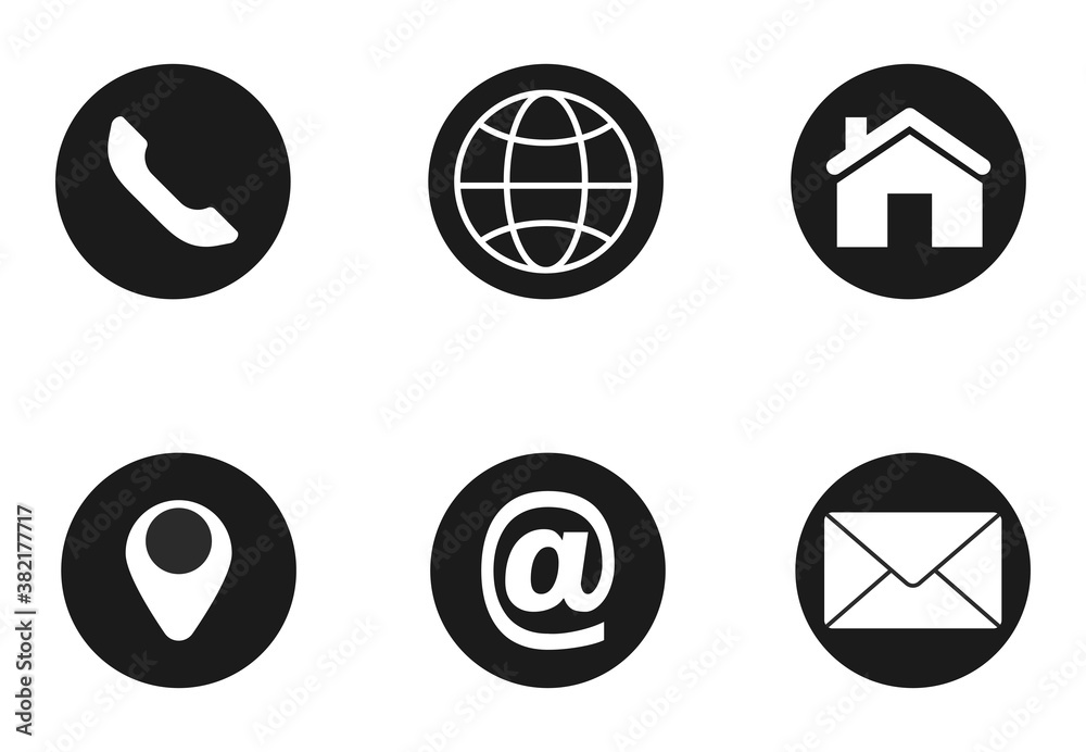 Fototapete web icons set. circle icons web internet set.