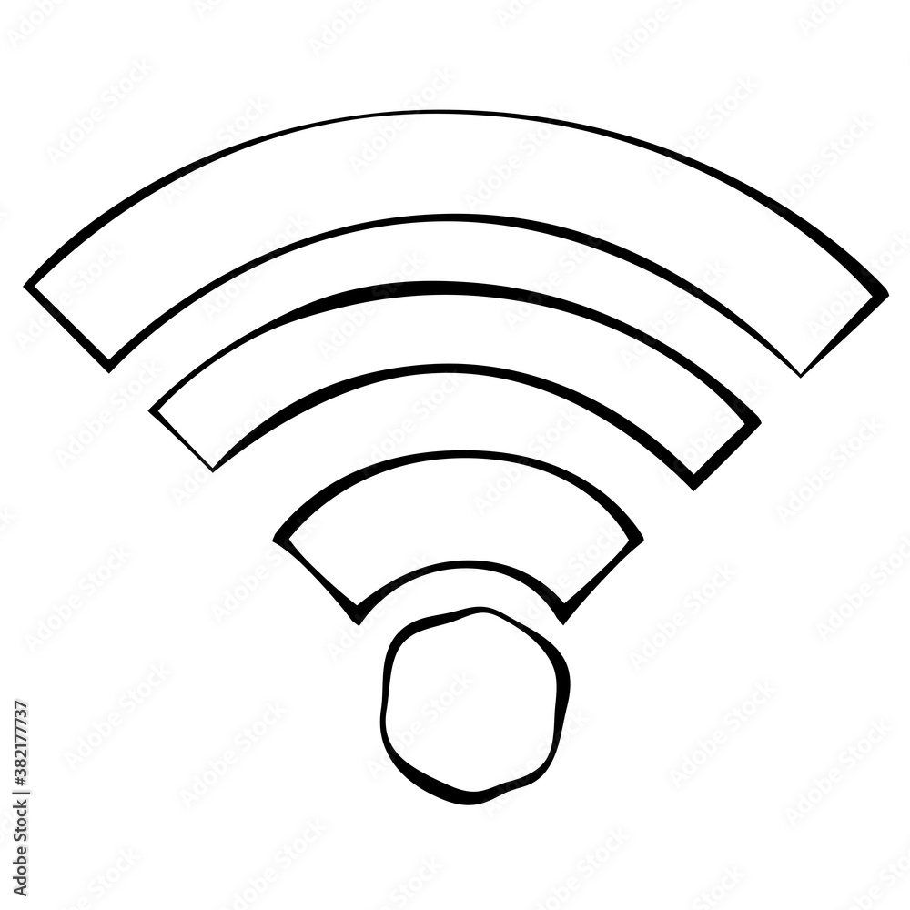 Aufkleber wi-fi signal drawing icon. vector wi fi icon.