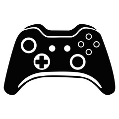 Black gamepad. Vector isolated black x-box gamepad. © Crashik
