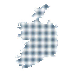 Fototapeta na wymiar Ireland Map - Vector Pixel Solid Contour