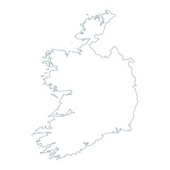 Ireland Map - Vector Contour illustration