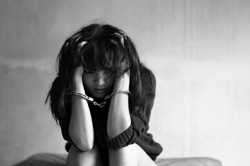 Teenage girls imprisoned with shackle, Stressed and scared Is the use of violence in organized...
