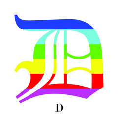 Creative Letter D Logo design vector template. Friendly funny ABC Typeface. Colorful Alphabet collection. Type Characters Logotype symbols.