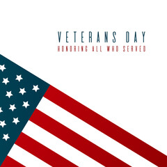 Veterans Day USA. American veterans day concept. Armistice Day. Poster, banner or card design