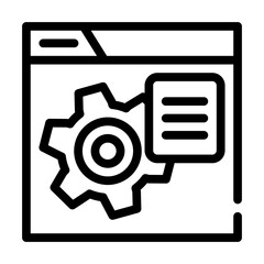 working internet advertising line icon vector illustration