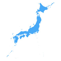 Japan Map - Vector Solid Contour