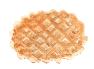 Watercolor image of waffle.