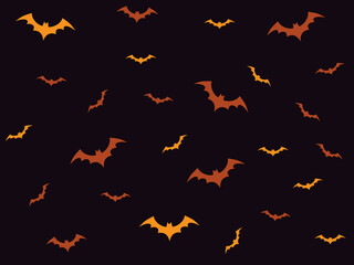 Fototapeta premium Black Halloween background with bats. Party or sale backdrop 