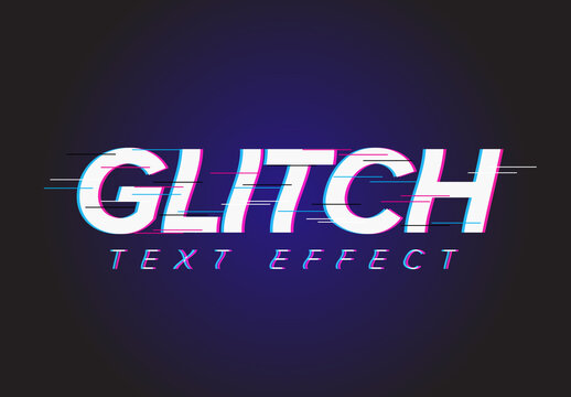 Editable Glitch Text Effect Mockup