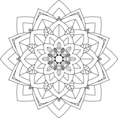 Easy Mandala coloring book simple and basic for beginners, seniors and children. Set of Mehndi flower pattern for Henna drawing and tattoo. Decoration in ethnic oriental, Indian style.