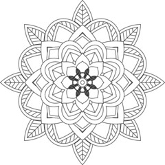 Easy Mandala coloring book simple and basic for beginners, seniors and children. Set of Mehndi flower pattern for Henna drawing and tattoo. Decoration in ethnic oriental, Indian style.