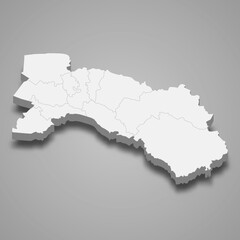 3d map of Chachoengsao is a province of Thailand