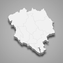 Fototapeta premium 3d map of Chanthaburi is a province of Thailand