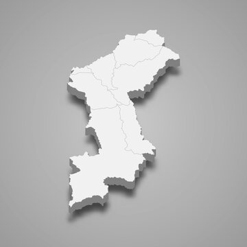 3d map of Lamphun is a province of Thailand