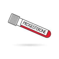 progesterone hormone test tube concept- vector illustration