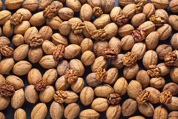 Walnuts on the table. Healthy food