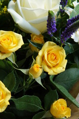 Flower bouquet, gerbera flower, roses