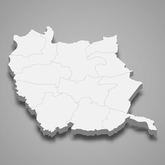 Obraz premium 3d map of Phichit is a province of Thailand.