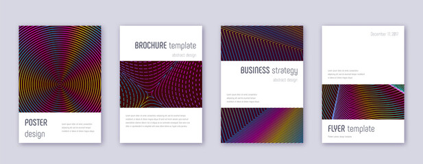 Fototapeta na wymiar Minimalistic brochure design template set. Rainbow