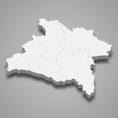 Fototapeta premium 3d map of Prachinburi is a province of Thailand