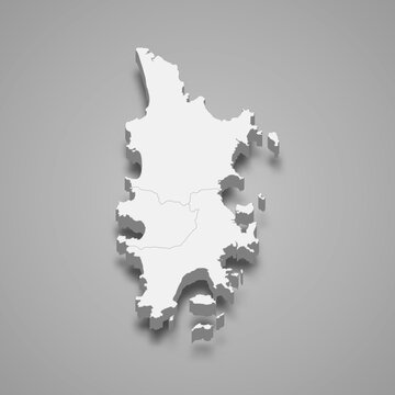 3d map of Phuket is a province of Thailand