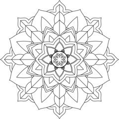 Easy Mandala coloring book simple and basic for beginners, seniors and children. Set of Mehndi flower pattern for Henna drawing and tattoo. Decoration in ethnic oriental, Indian style.