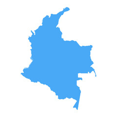 Fototapeta premium Colombia Map - Vector Solid Contour