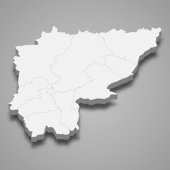 Fototapeta premium 3d map of Sa Kaeo is a province of Thailand