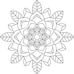 Easy Mandala coloring book simple and basic for beginners, seniors and children. Set of Mehndi flower pattern for Henna drawing and tattoo. Decoration in ethnic oriental, Indian style.