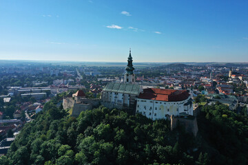 Fototapeta na wymiar Aerial view of the castle in the city of Nitra in Slovakia