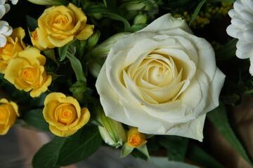 Flower bouquet, gerbera flower, roses