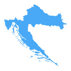 Croatia Map - Vector Solid Contour