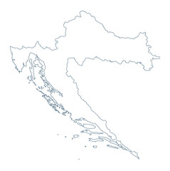 Croatia Map - Vector Contour illustration