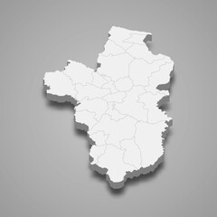 3d map of Ubon Ratchathani is a province of Thailand